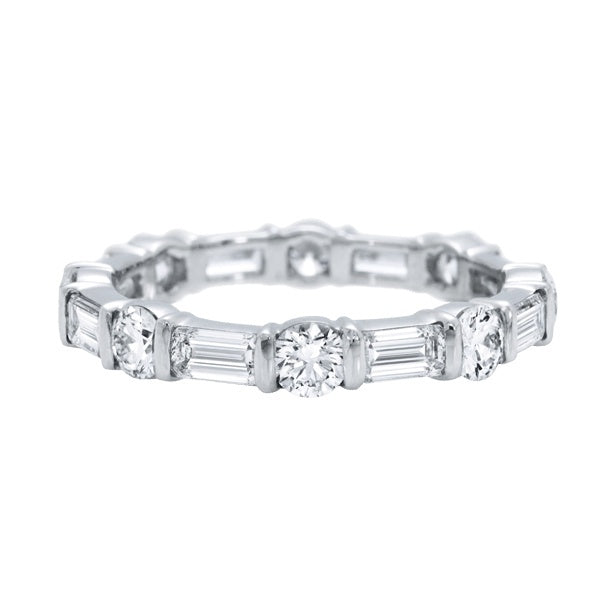 HW-WBDPERB10B10 all round diamond trapezoid ring, all round diamonds