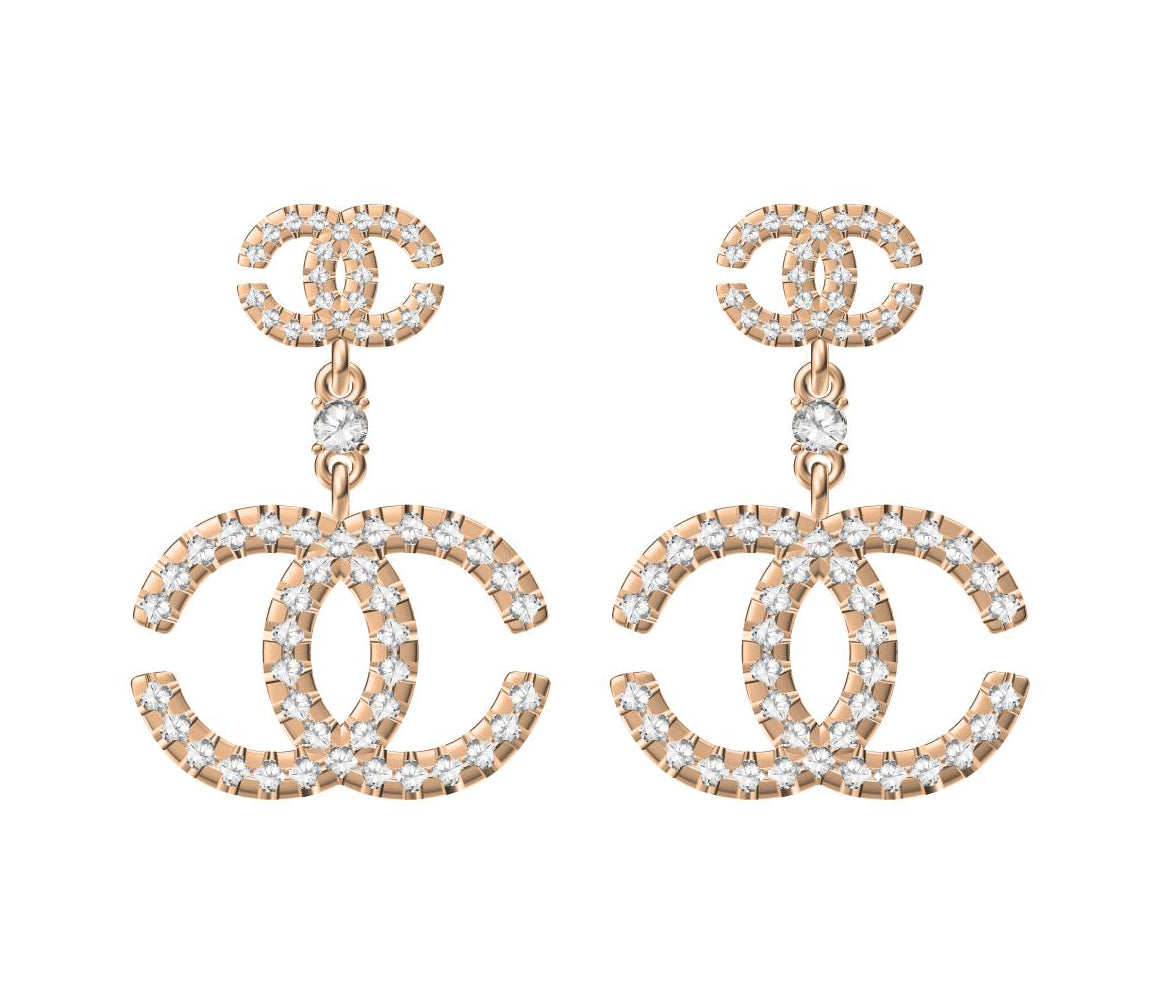 XNE-CNCEDPM022 20mm double C stud earrings