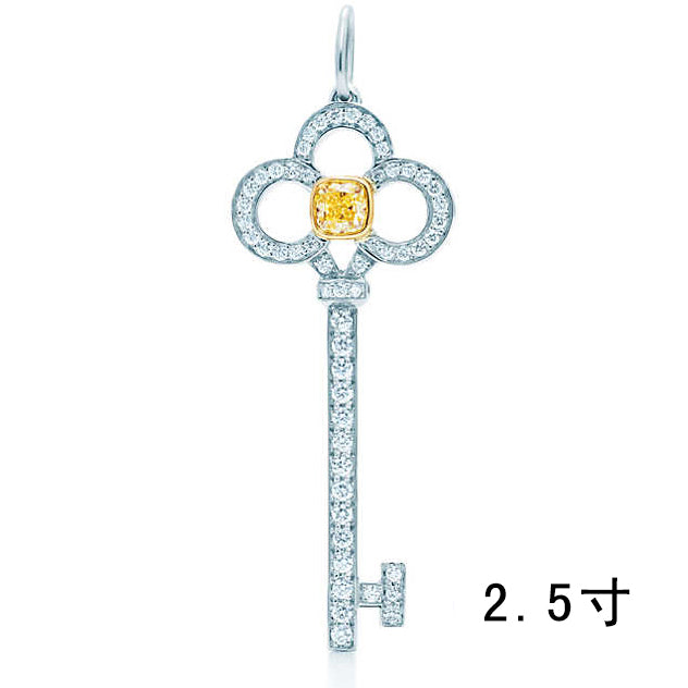 TIF27830633 stone crown key pendant 2.5 inches