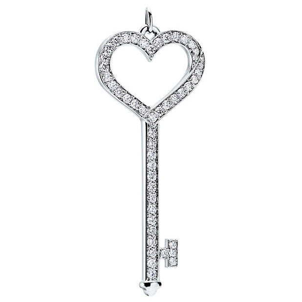 TIF55832488 full diamond heart-shaped key pendant