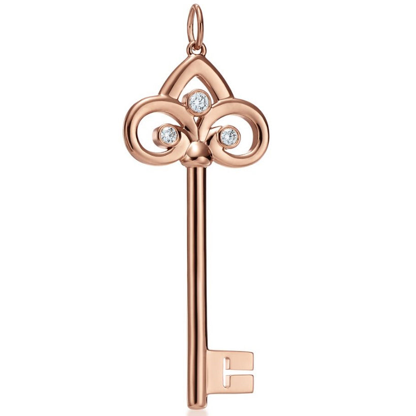 TIF38636924 three diamond horn key pendant 1.5 inches