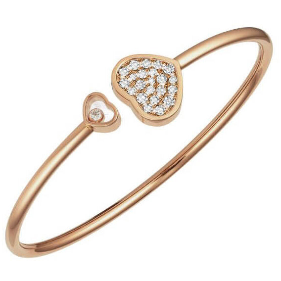 XB-857482-5900 Heart-shaped glass bucket open bracelet