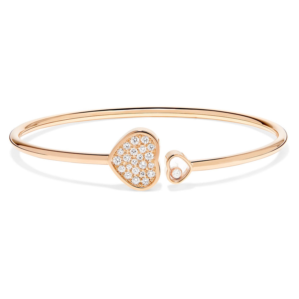 XB-857482-5900 Heart-shaped glass bucket open bracelet