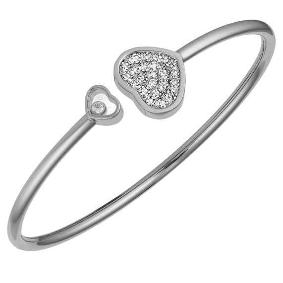 XB-857482-5900 Heart-shaped glass bucket open bracelet