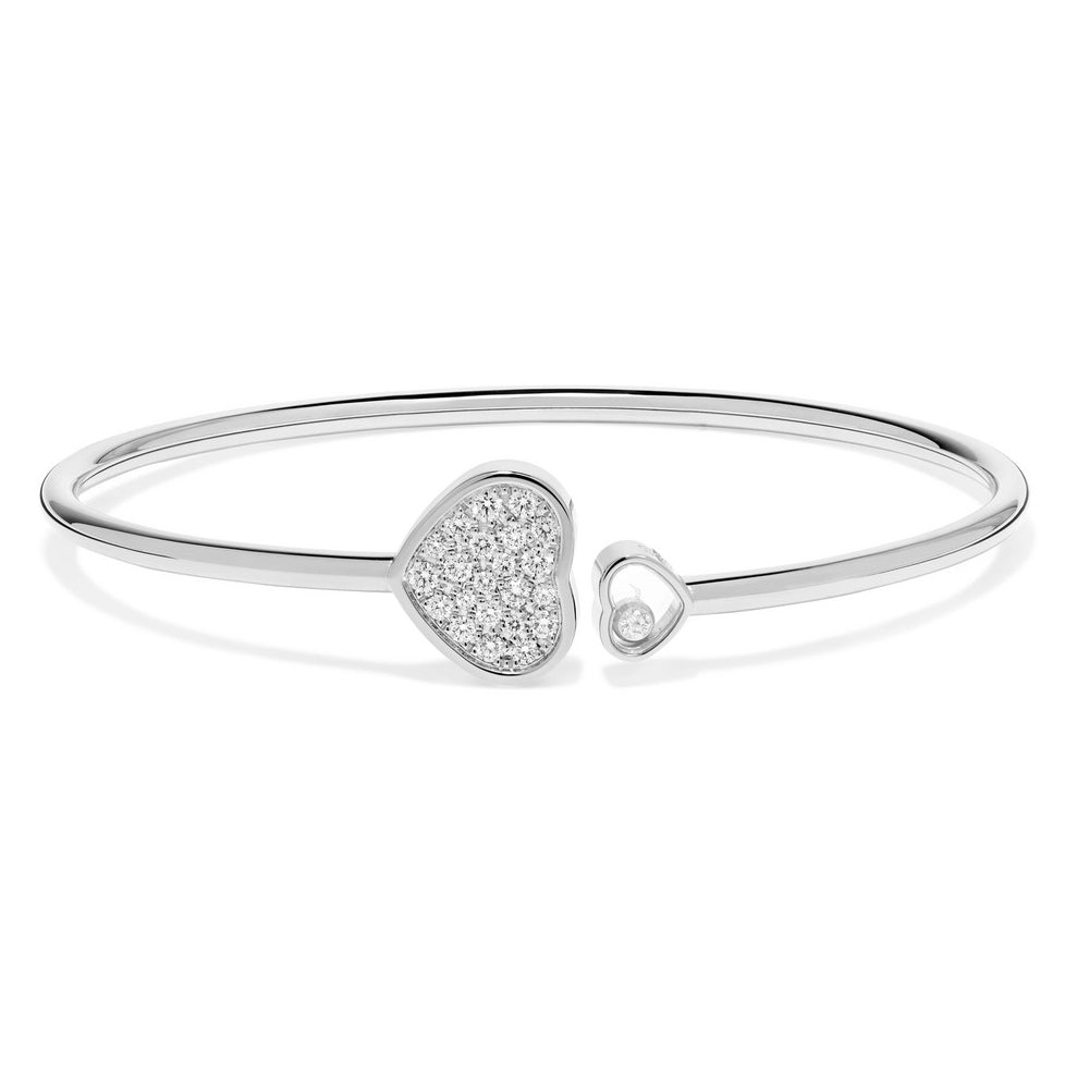 XB-857482-5900 Heart-shaped glass bucket open bracelet