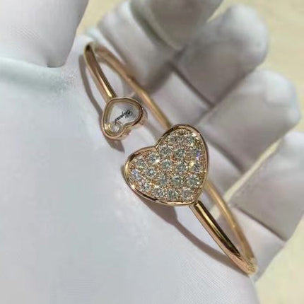 XB-857482-5900 Heart-shaped glass bucket open bracelet
