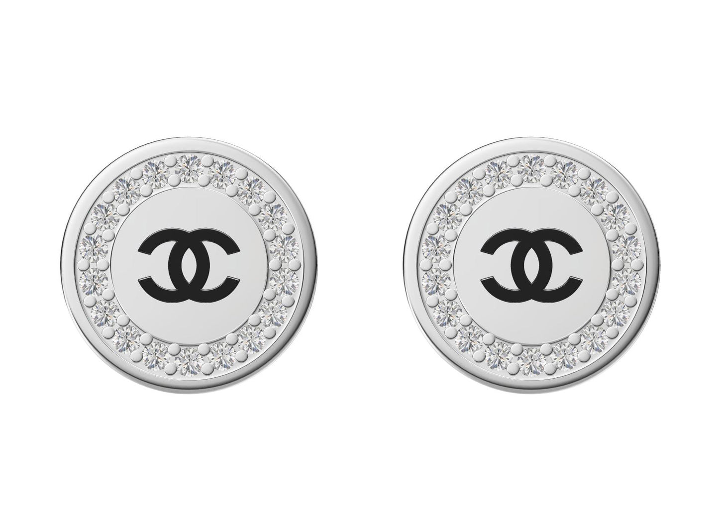 XNE-CNCEDPM018 9.6mm double C stud earrings