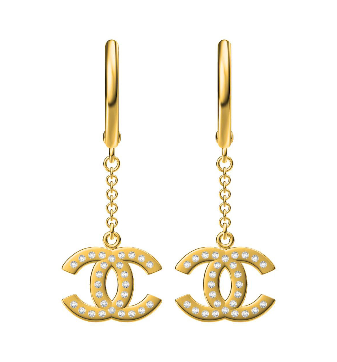 XNE-CNCEDPM016 13mm double C earrings