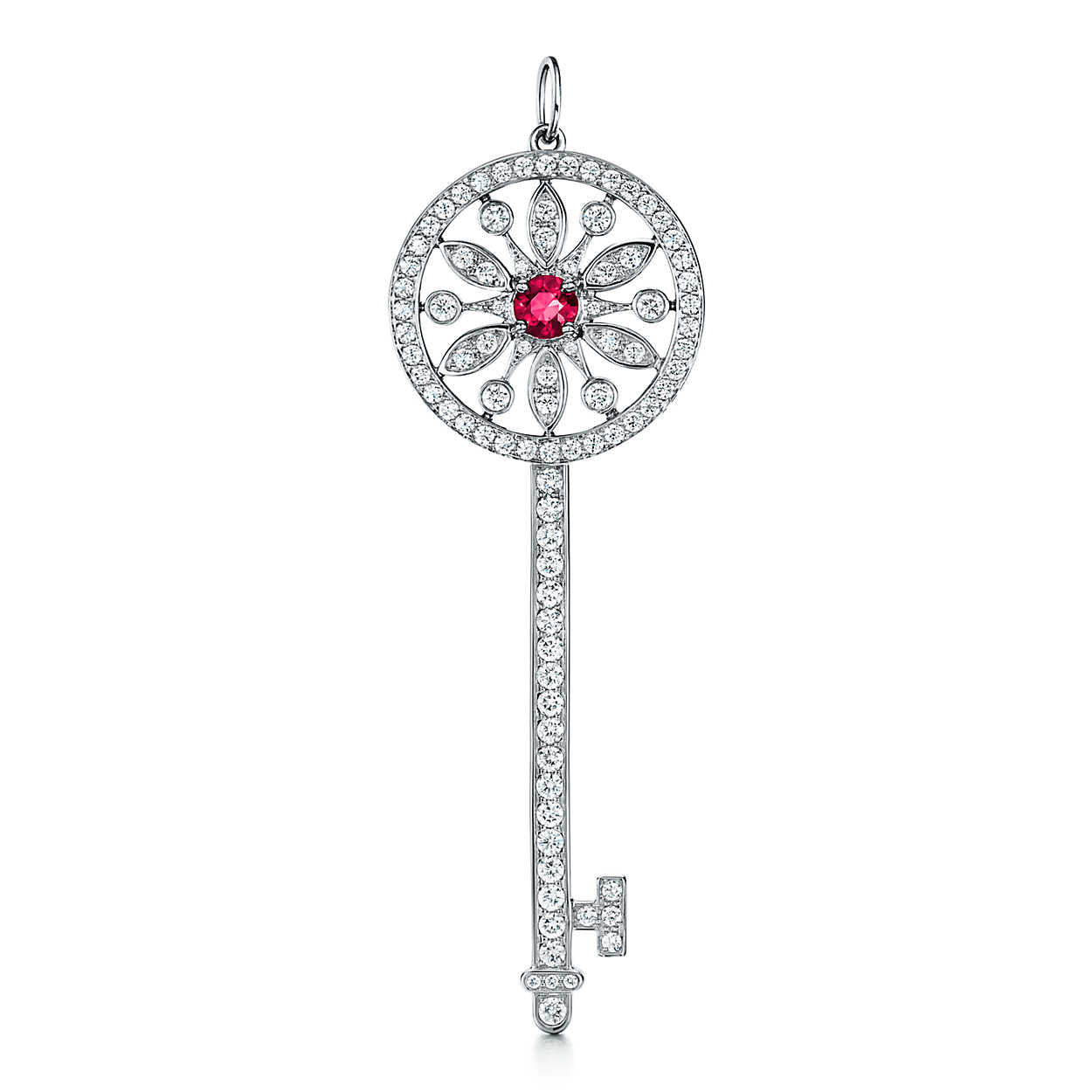 TIF60664145 round diamond star key pendant