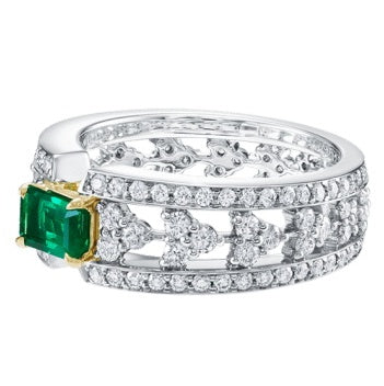 HW-FREMECDDHWF emerald wide face hollow ring