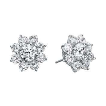 HW-EADPNAPOSF snowflake earrings, eight circumferences and one, full of diamonds