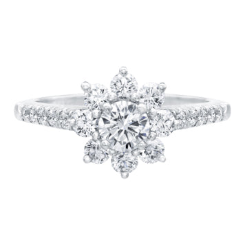 HW-FRDPNA003SF snowflake inlaid stone ring, extra small size, eight circumferences, half arm, crossed four prongs