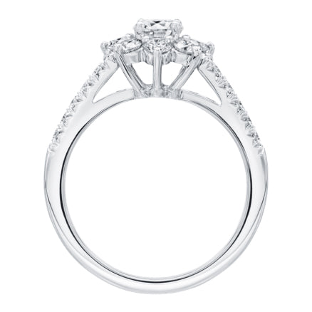 HW-FRDPNA003SF snowflake inlaid stone ring, extra small size, eight circumferences, half arm, crossed four prongs