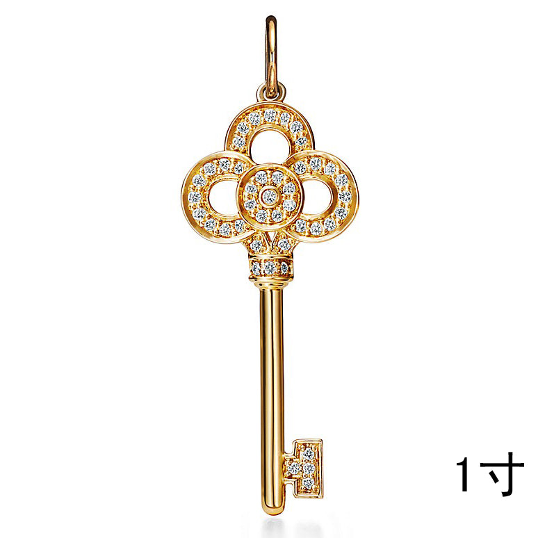 TIF69288472 diamond three-ring key pendant 1 inch