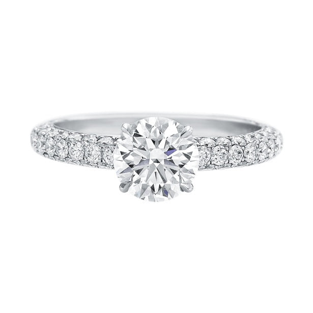 HW-RGDPRD030BRLN-shaped setting diamond ring, crossed four prongs, full bezel straight arm