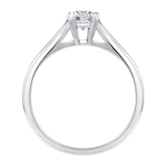 HW-RGDPRD005NSS four-pair prong diamond ring, light gold pointed straight arm