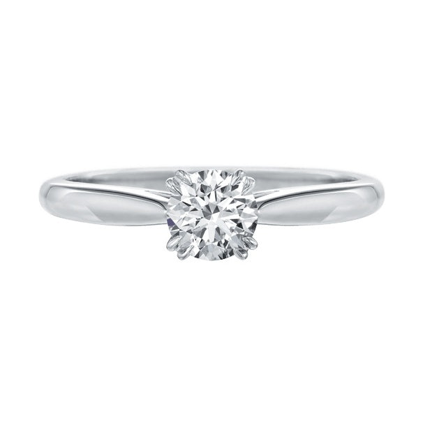 HW-RGDPRD005NSS four-pair prong diamond ring, light gold pointed straight arm