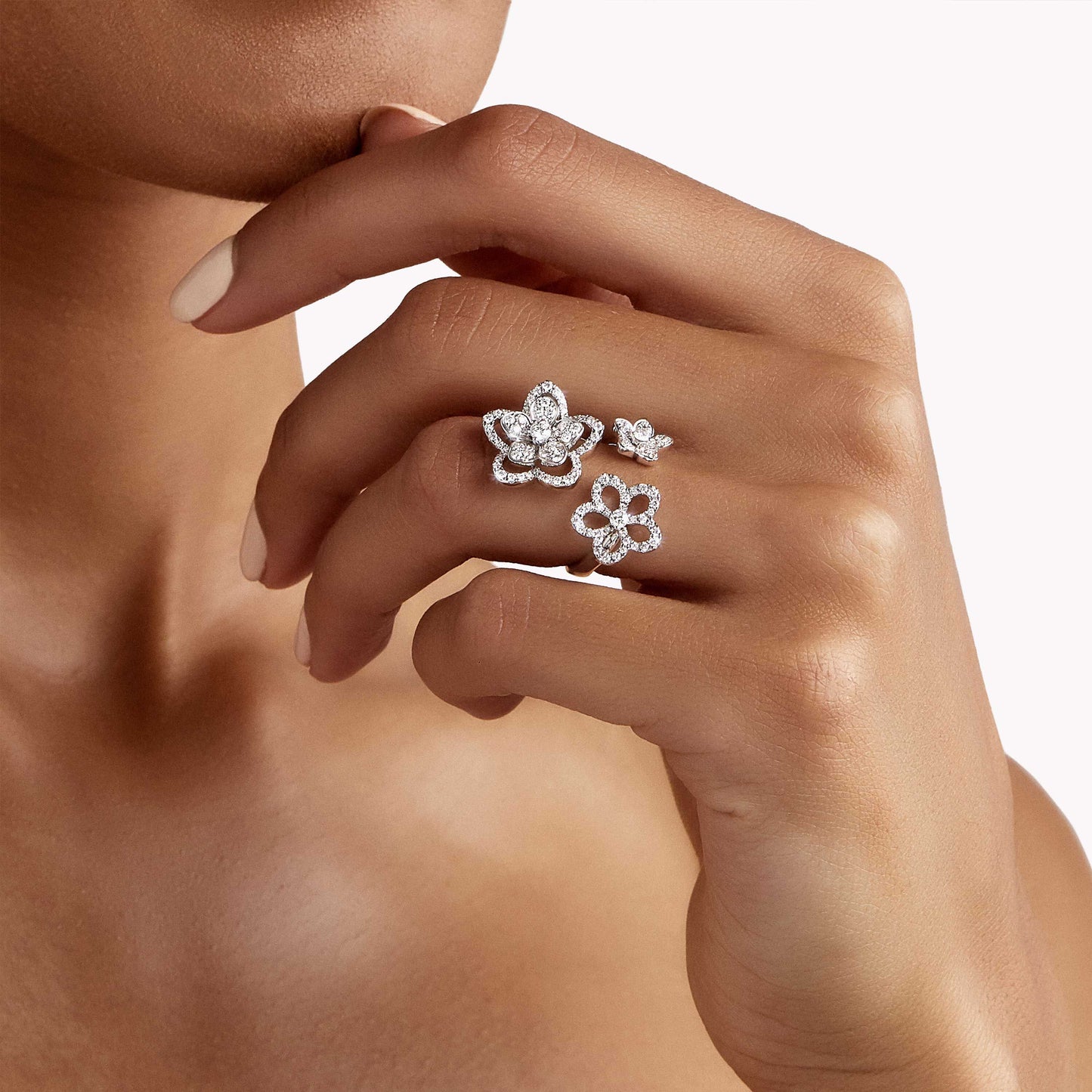GLF-RGR841 five-leaf flower ring