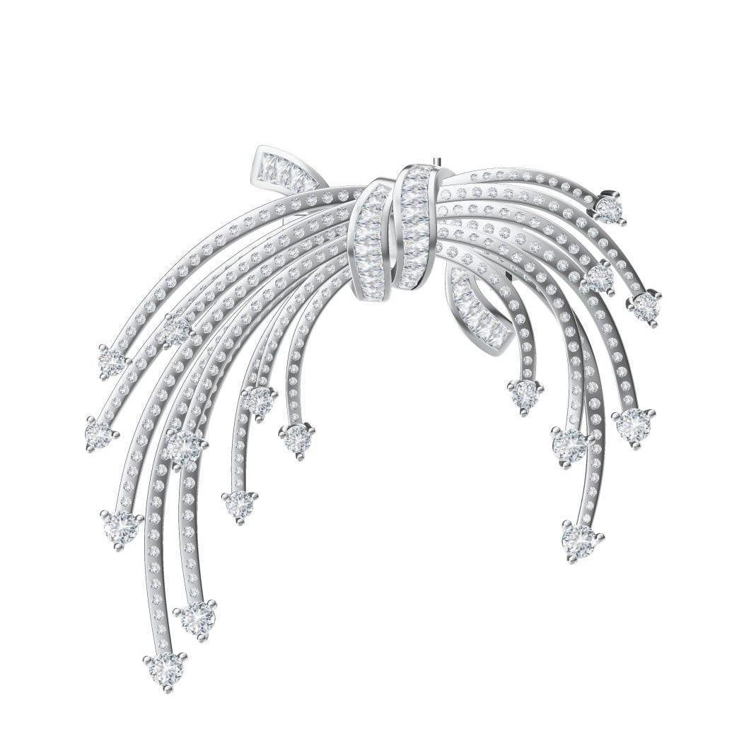 XNE-J78940 bow diamond brooch