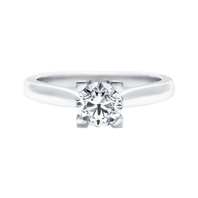 HW-RGDPRD005HWL婚戒0.6ct、光金尖直臂、交叉四爪