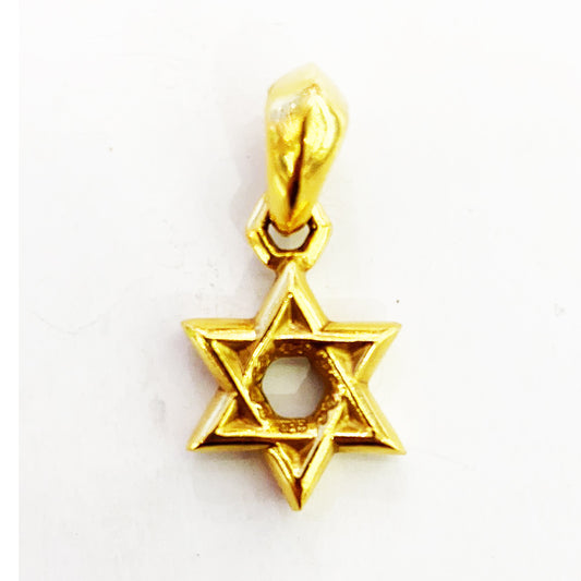 KLX-XL52932359 light gold six-pointed star pendant 18mm