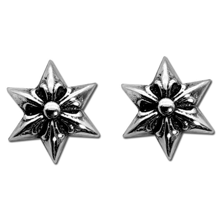 KLX-ES15069002 light gold hexagonal star spear flower earrings