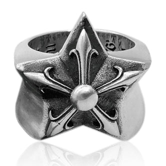 KLX-JZ62334641 light gold large five-pointed star ring 28#