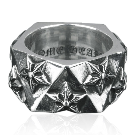 KLX-JZ29507110 light gold five-pointed star wide ring 21#