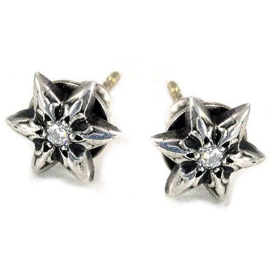 KLX-ES86217833 single diamond thatch six-pointed star earrings