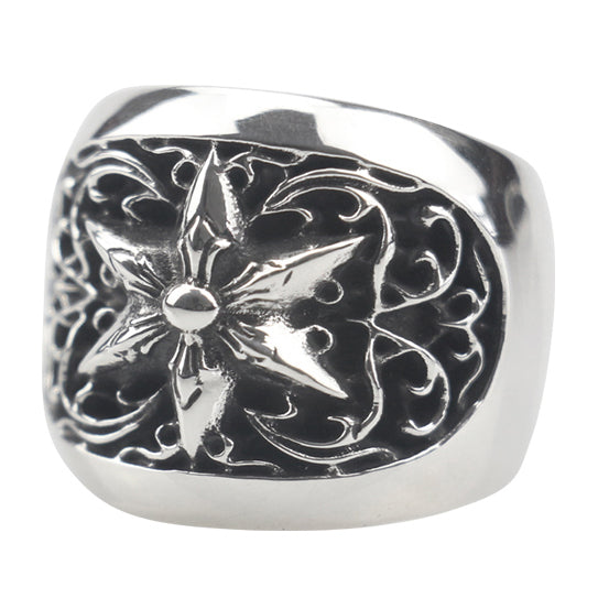 KLX-JZ50654141 light gold six-pointed star ring 18.5#