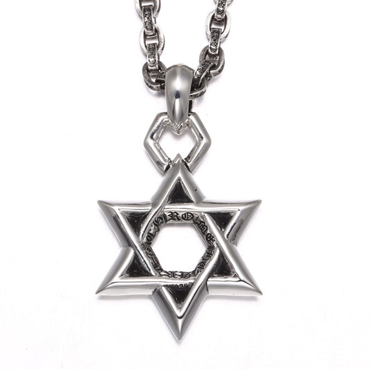 KLX-XL19011538 light gold hollow hexagonal star pendant