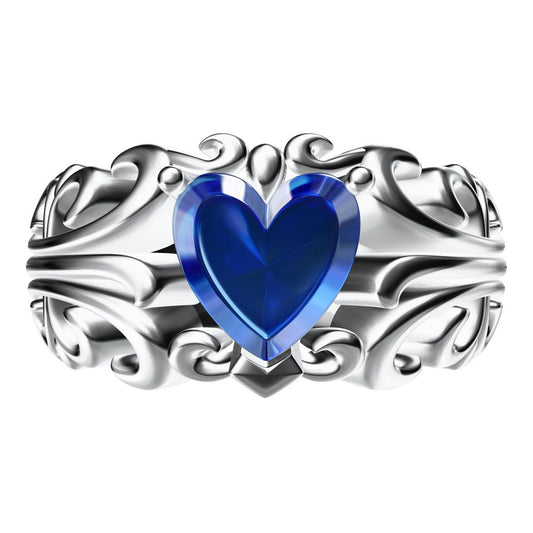 KLX-JZ71987840 colorful heart-shaped stone ring 17.5#