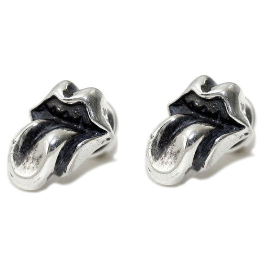 KLX-ES16252280 glossy gold mouth and tongue earrings
