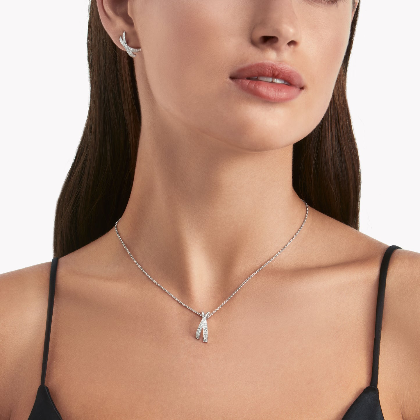 GLF-RGP669-X-shaped full diamond pendant