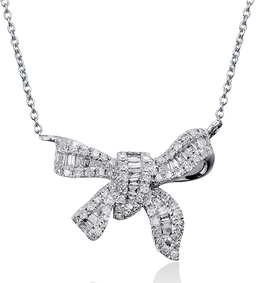 XNE-J20437 bow tie chain pendant necklace