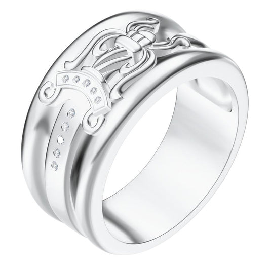KLX-JZ75177131 sword wide arm ring with diamonds 14#