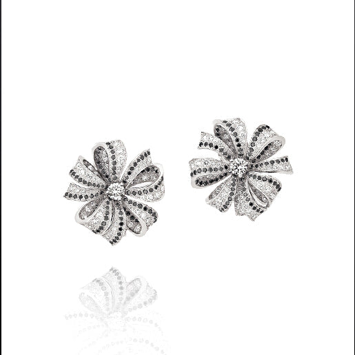 XNE-J67457 bow full diamond earrings