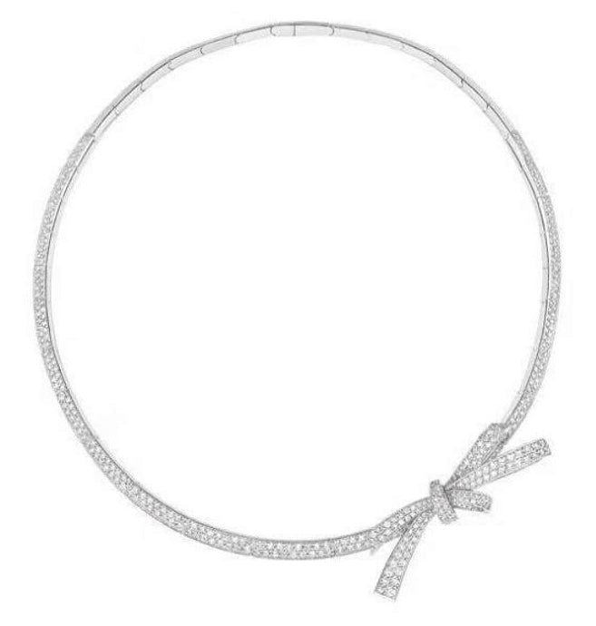 XNE-J30788 bow diamond necklace