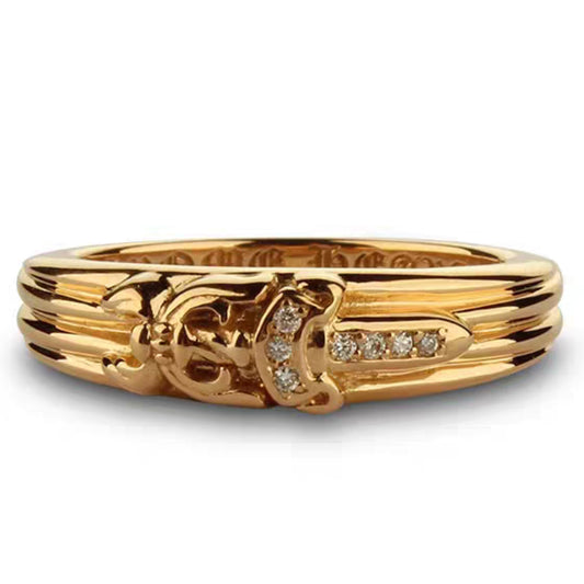 KLX-JZ833688 Diamond Cross Holy Sword Ring 12#