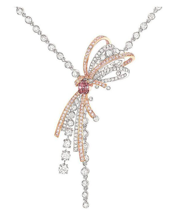 XNE-J89258蝴蝶结枕形钻项链