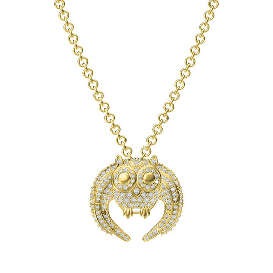 KLX-XL34166654 full diamond owl pendant