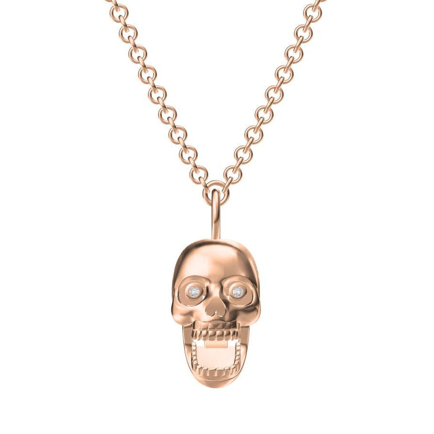 KLX-XL64599847 Diamond Open Mouth Skull Pendant
