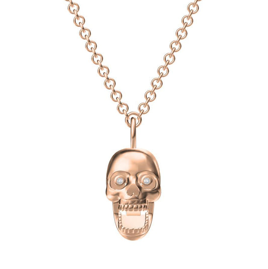KLX-XL64599847 Diamond Open Mouth Skull Pendant