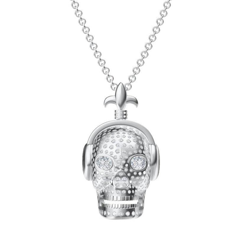 KLX-XL49959075 full diamond headphone skull pendant