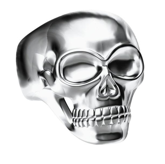 KLX-JZ79628589 light gold skull wide ring 17#