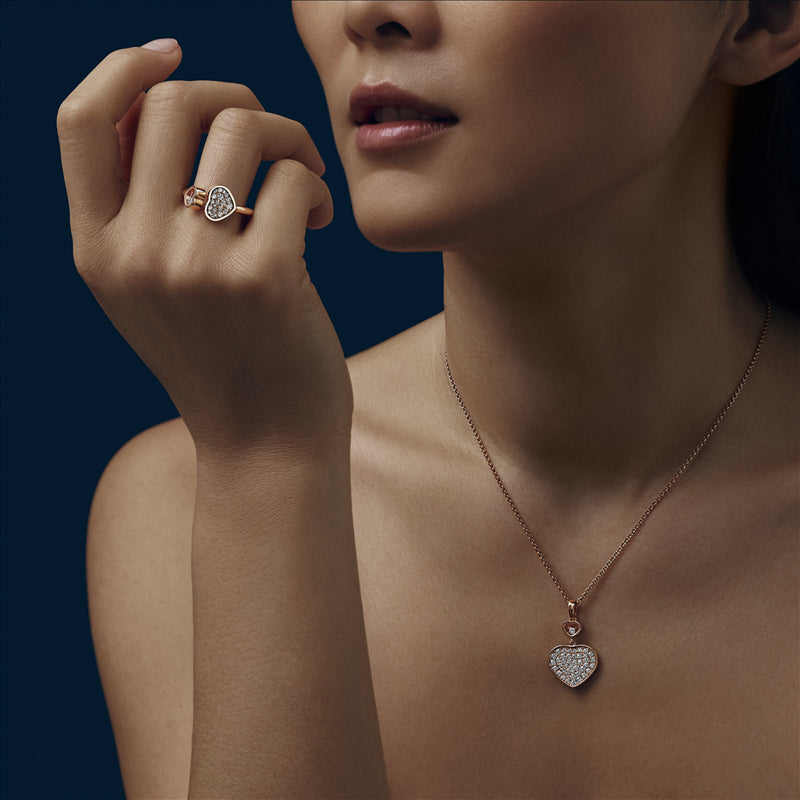 XB-797482-5009 dense stone double heart-shaped pendant