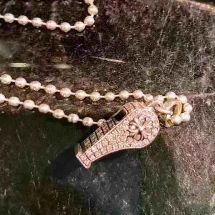 KLX-XL99084042 Cross Full Diamond Whistle Pendant