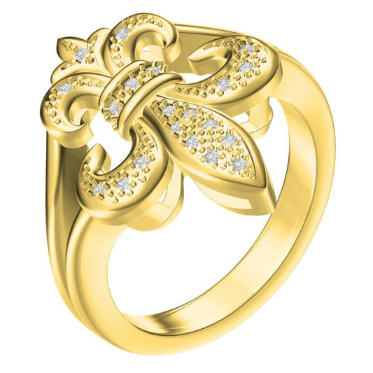 KLX-JZ54109667 full diamond thatch Y arm ring 16.5#