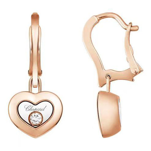 XB-83A054-5301 Glass middle single diamond heart-shaped earrings