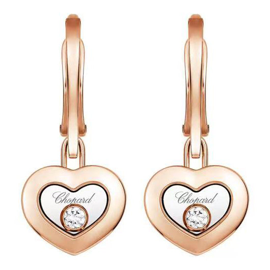 XB-83A054-5301 Glass middle single diamond heart-shaped earrings